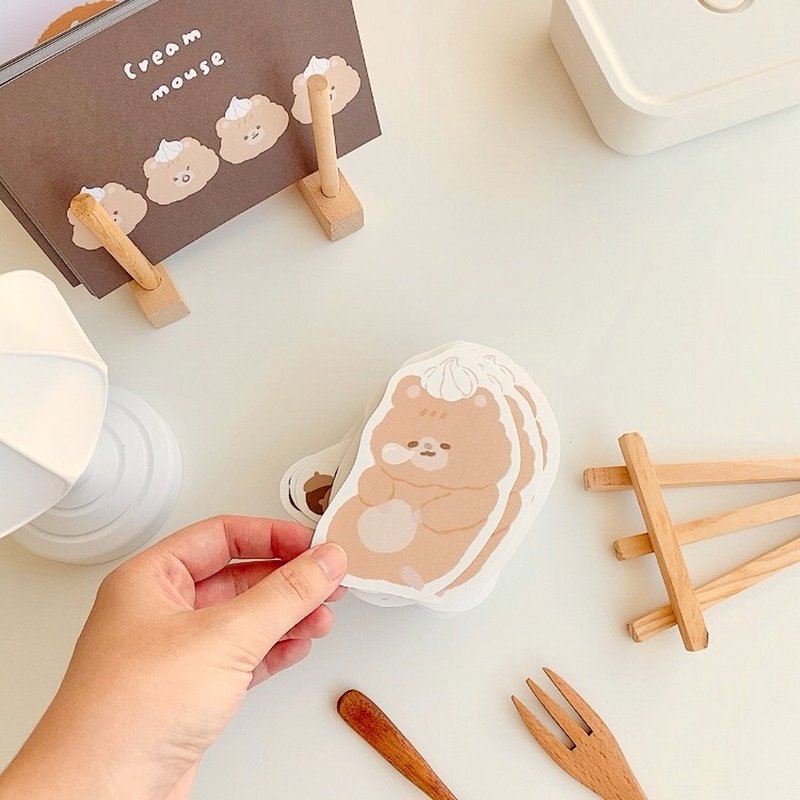 防水贴纸/奶油鼠大贴纸-躺着睡觉 - 贴纸 - 纸 卡其色