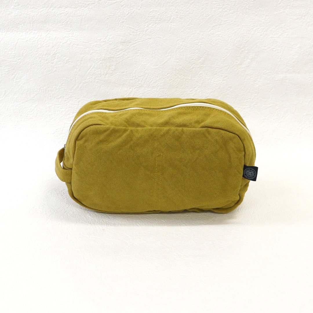 Square Pouch [Mustard] (vc-45) - 化妆包/杂物包 - 棉 黄色