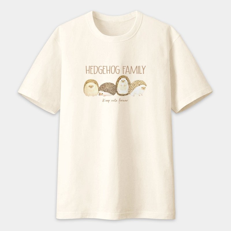 刺猬家族 中性纯棉短袖T恤 PU005 - 女装 T 恤 - 棉．麻 卡其色