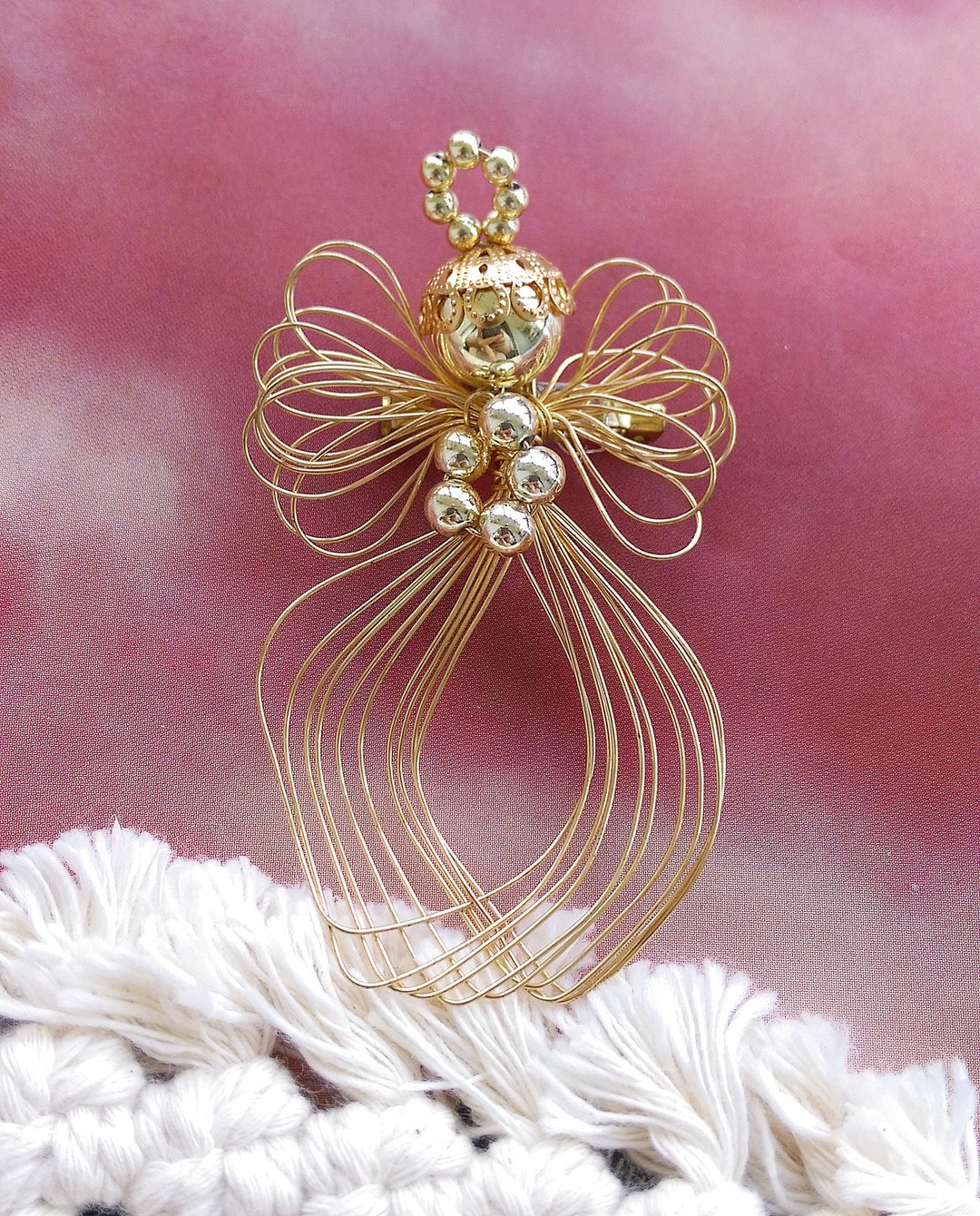 Vintage Jewelry 西洋古董饰品 天使 手工制品 挂饰 别针 - 徽章/别针 - 其他金属 金色
