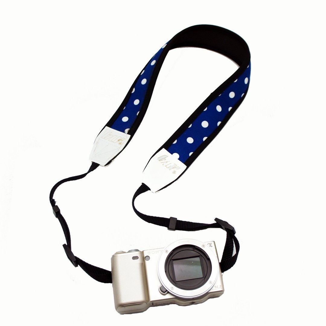 BLR 减压 相机背带 潜水布 Camera Strap 蓝底白点点 - 相机背带/脚架 - 其他材质 蓝色