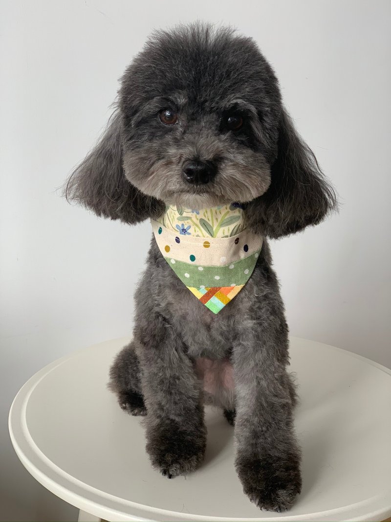 自选颜色图案随机 订制款 宠物领巾 前后两面使用 - 衣/帽 - 棉．麻 多色