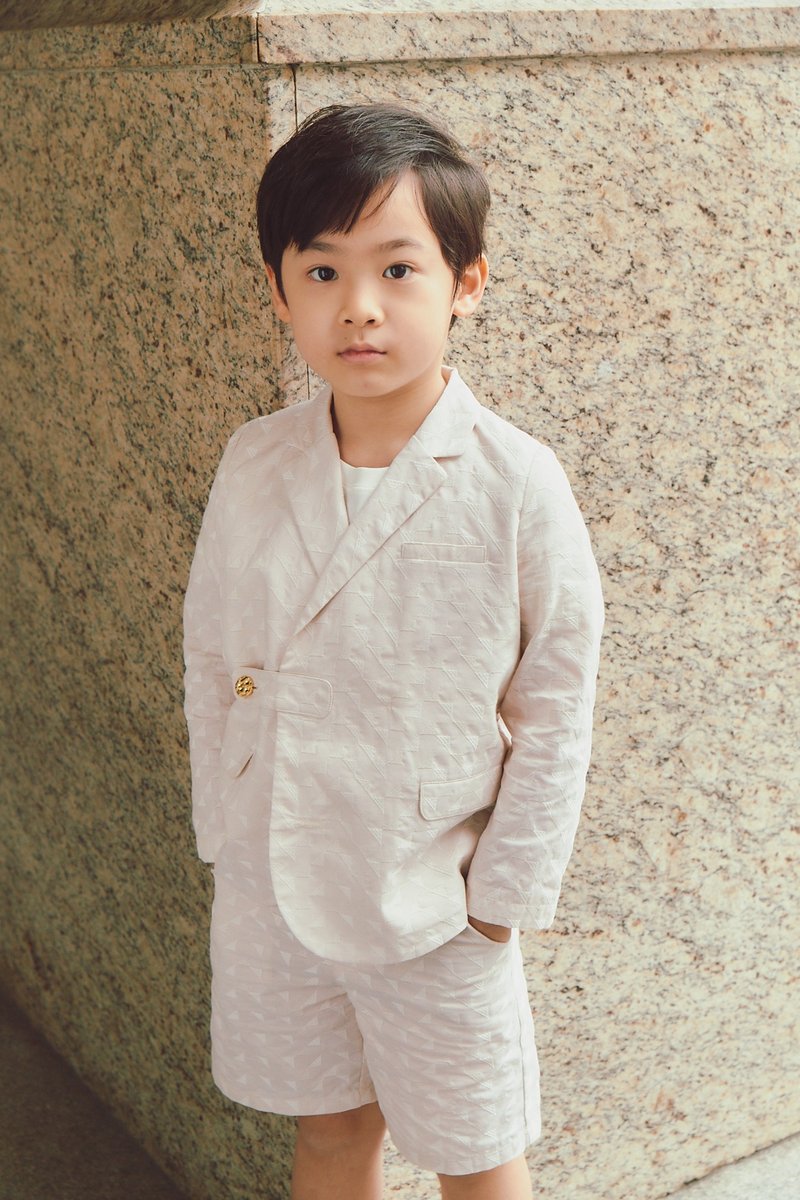 精致缇花西装外套 - 童装礼服/连衣裙 - 棉．麻 蓝色