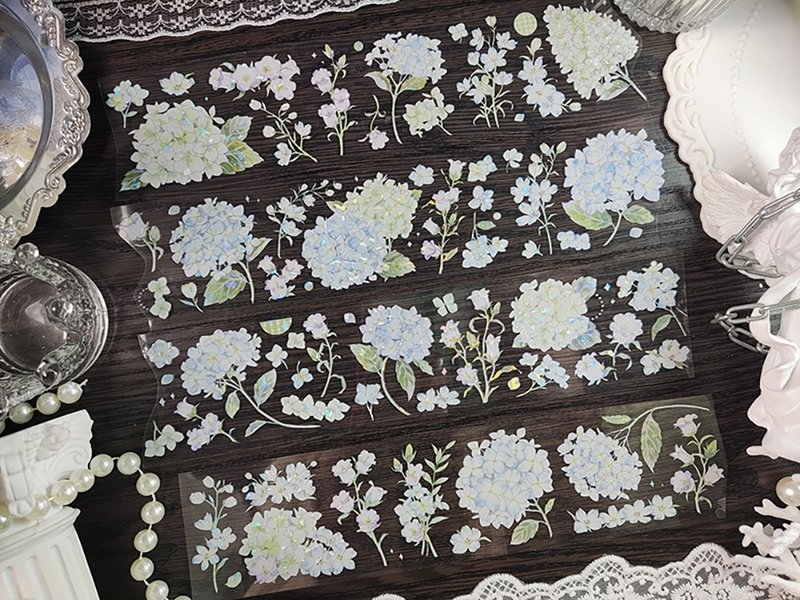 贝拉安娜 (紫陽花) PET 纸胶带 貝殼光 - 纸胶带 - 塑料 绿色