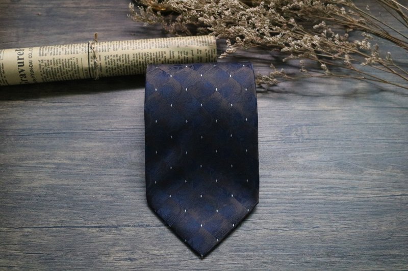 墨蓝成熟配色绅士蚕丝领带/型男百搭款式 - 领带/领带夹 - 丝．绢 多色