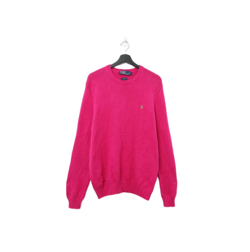 Back to Green-复古毛衣 桃红色 polo  ws-60 vintage sweater - 男装针织衫/毛衣 - 棉．麻 