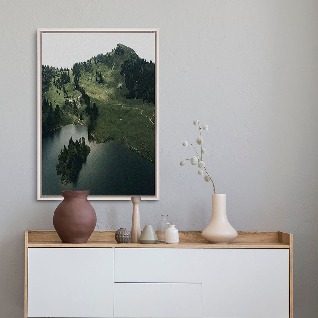 高岭湖景 - 长形挂画 - 海报/装饰画/版画 - 木头 
