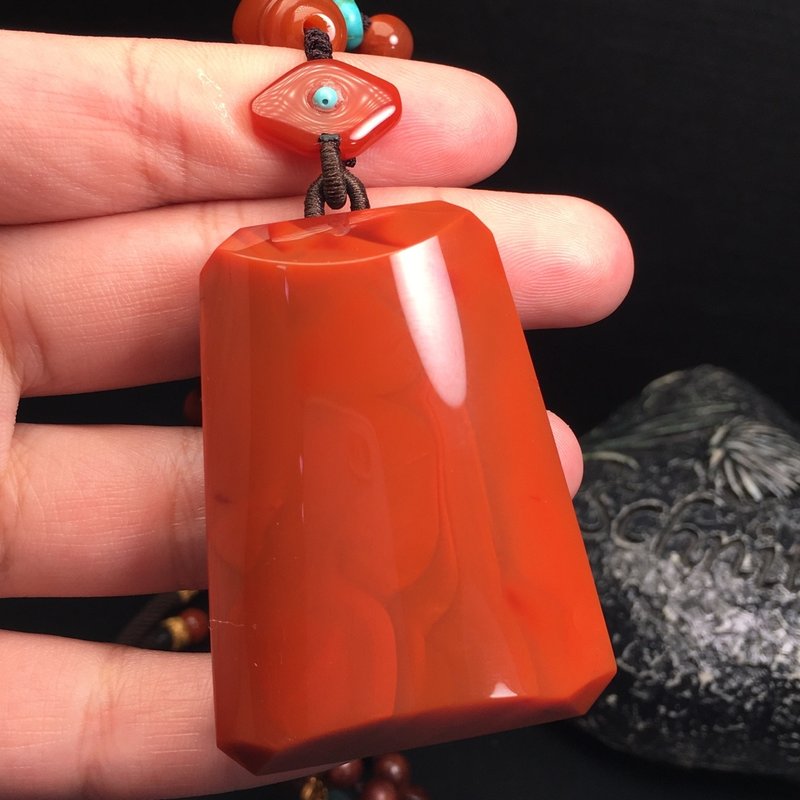 精品南红毛衣链搭配天然南红吊坠银镶嵌葫芦吊坠绿松石隔片 - 手链/手环 - 水晶 