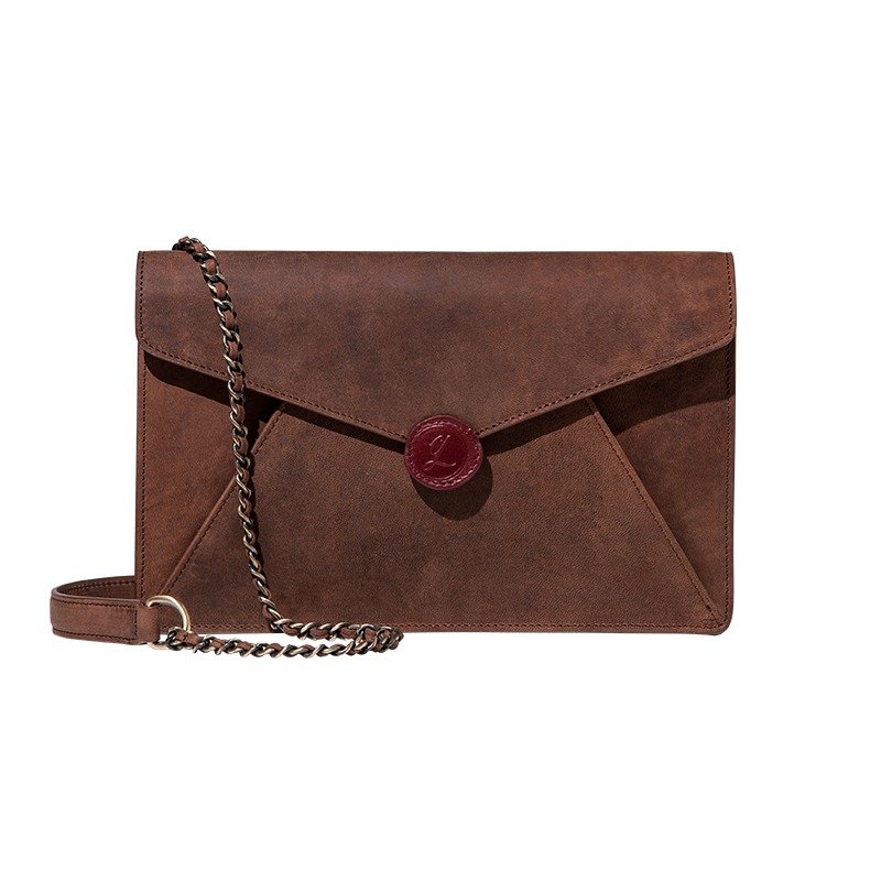 HANDOS X 李佑群 联名设计Invitation链条肩背手拿包 深咖 - 手拿包 - 真皮 咖啡色