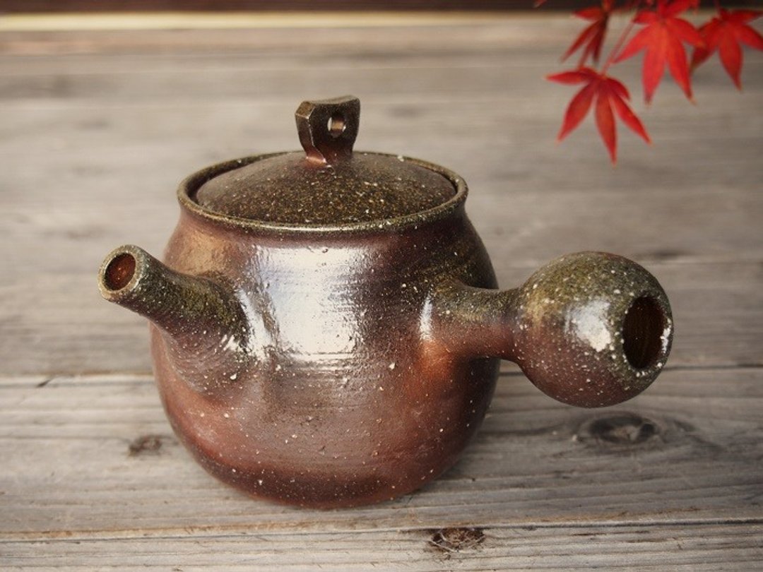日本冈山备前 陶器 茶壶 k1-018 - 茶具/茶杯 - 陶 咖啡色