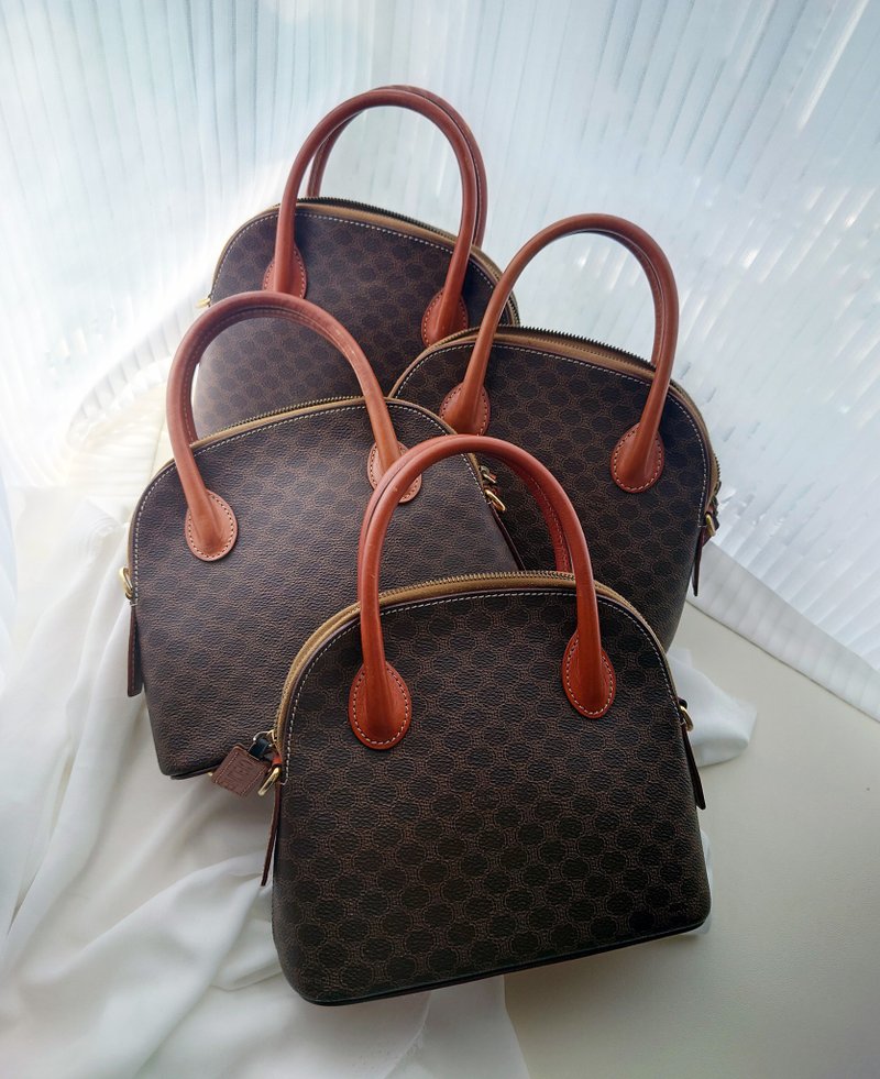 中古包 CELINE 棕老花 迷你手挽贝壳包 单肩包斜背包斜挎包手拿包 - 侧背包/斜挎包 - 防水材质 咖啡色