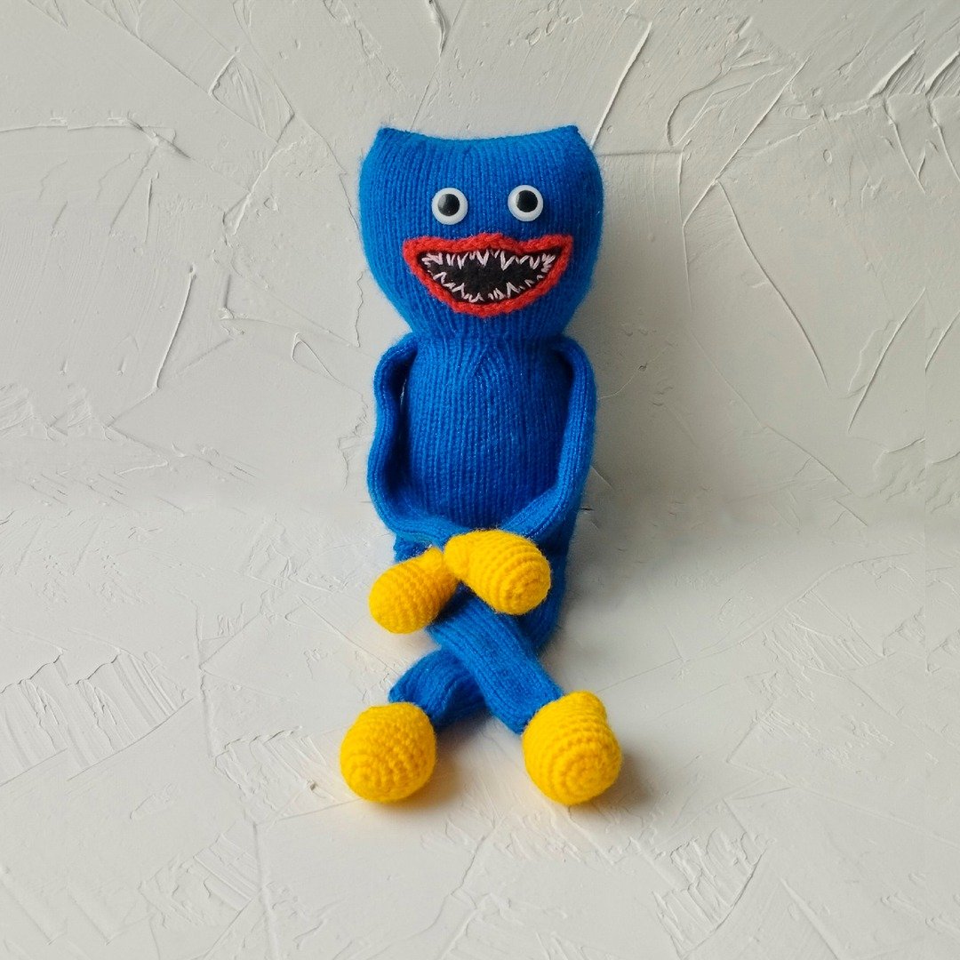 Huggy Wuggy 针织玩具 毛绒填充娃娃 Kissi Missi - 玩具/玩偶 - 其他材质 蓝色