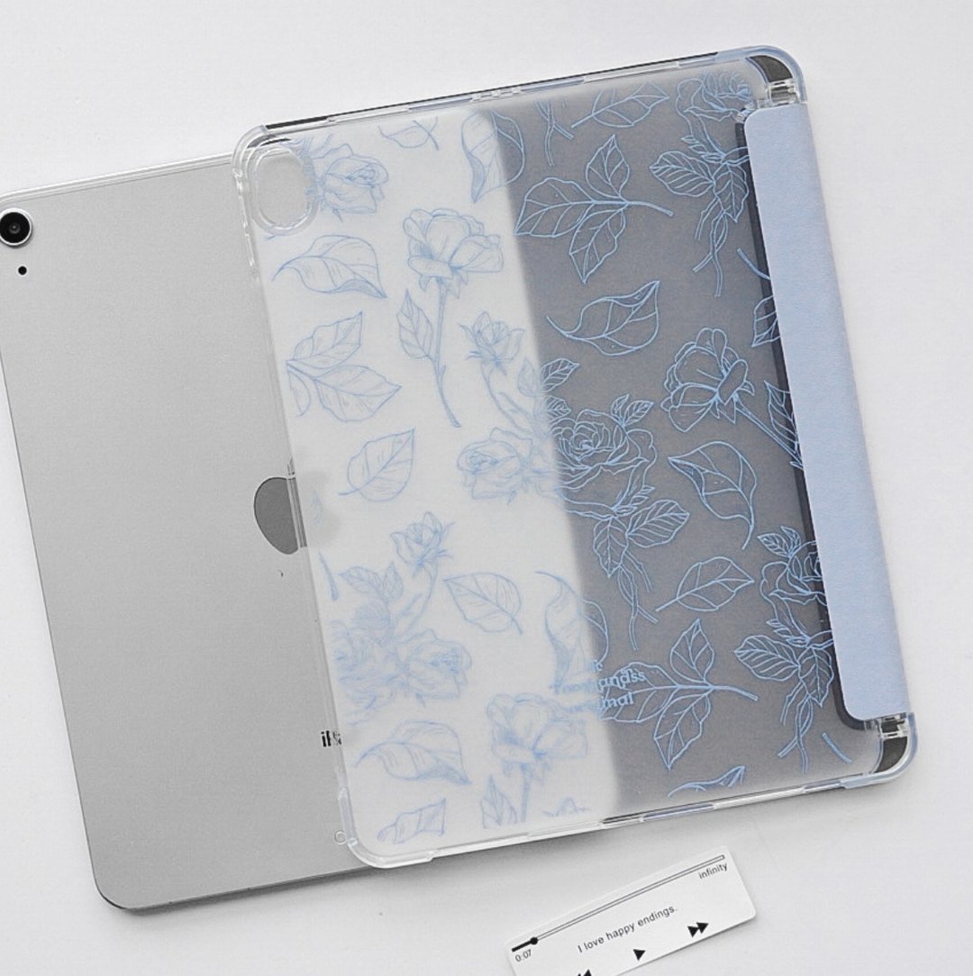 【Steel Rose 雾蓝花园】透明磨砂书本式iPad 保护套 - 其他 - 硅胶 