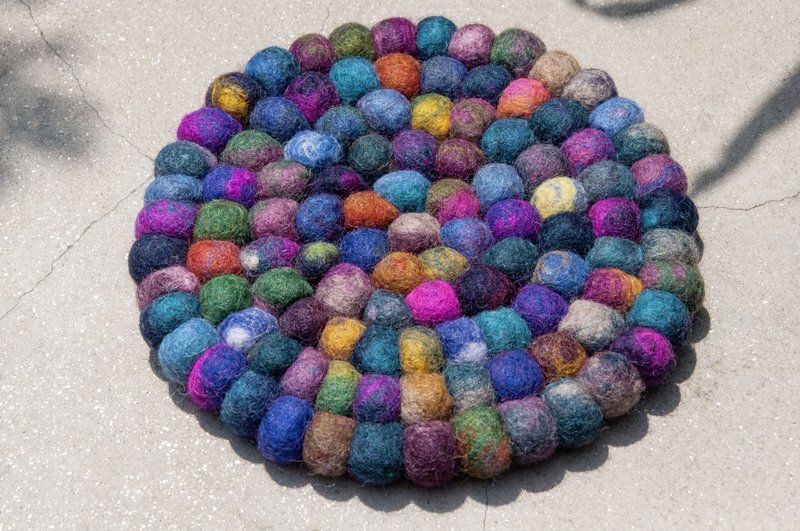 羊毛毡 彩虹 隔热垫 锅垫 羊毛毡锅垫-马卡龙蓝莓冰淇淋 圆型锅垫 - 餐垫/桌巾 - 羊毛 多色