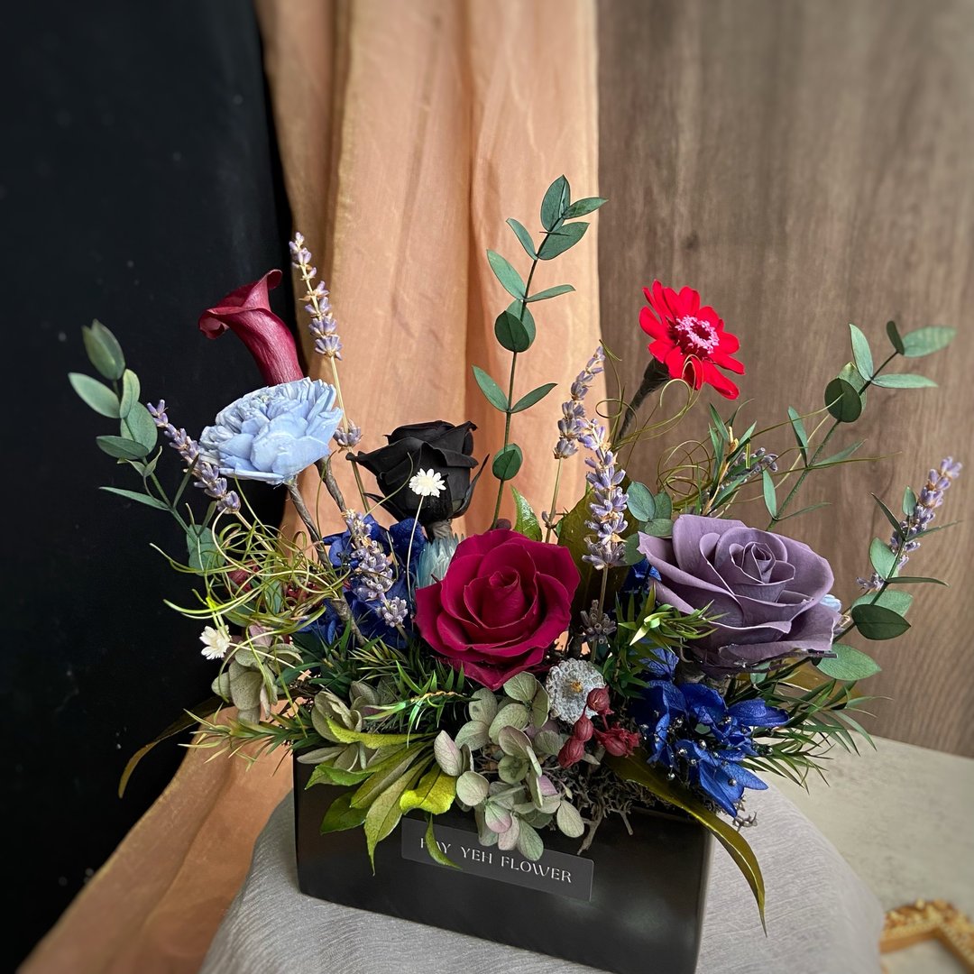 【魅力】长型永生盆花 日本进口永生花 - 干燥花/捧花 - 植物．花 