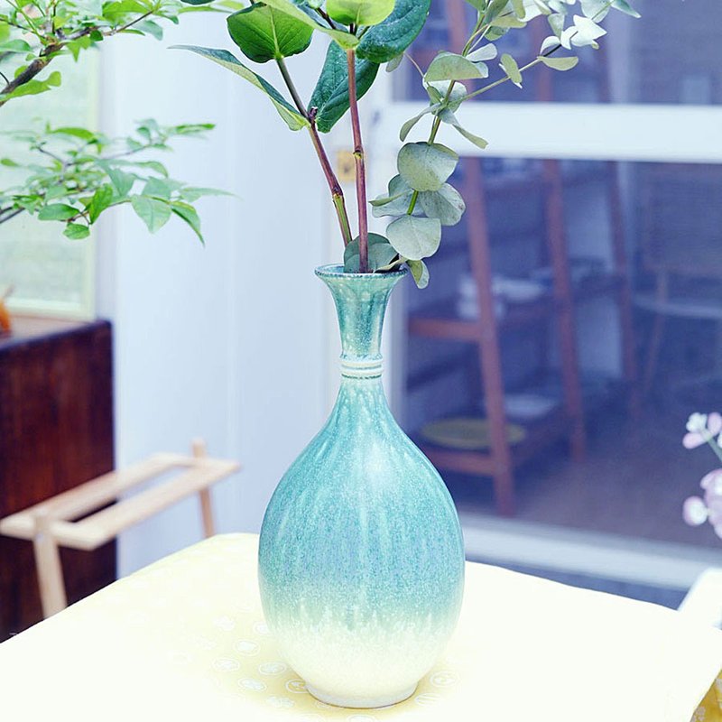 京都橘吉 织部鹤首花瓶 - 花瓶/陶器 - 陶 绿色