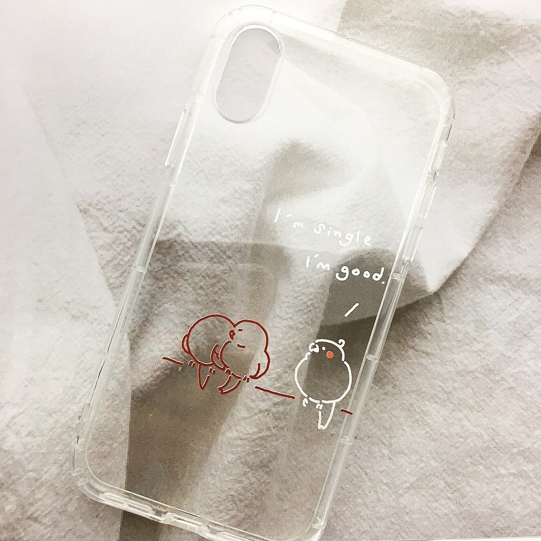Im single im good/  全机型支持防摔手机壳 - 手机壳/手机套 - 塑料 白色