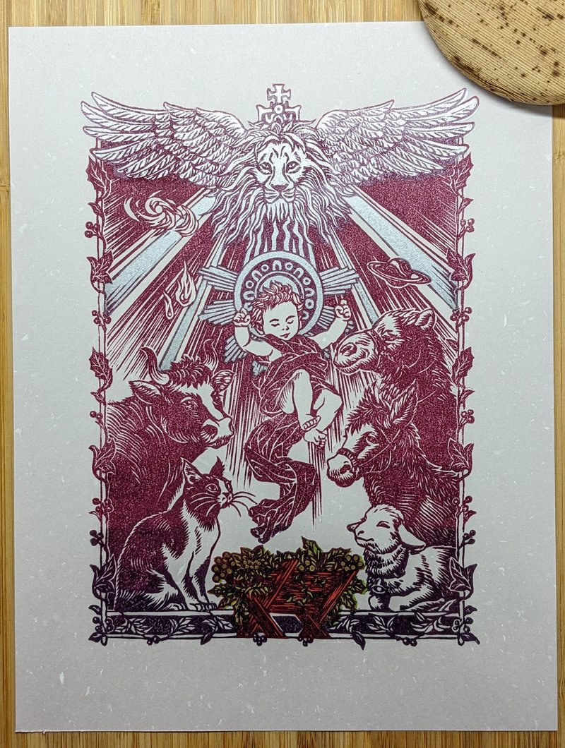 2022 限量耶诞版画 Limited Linocut prints for Christmas - 卡片/明信片 - 纸 