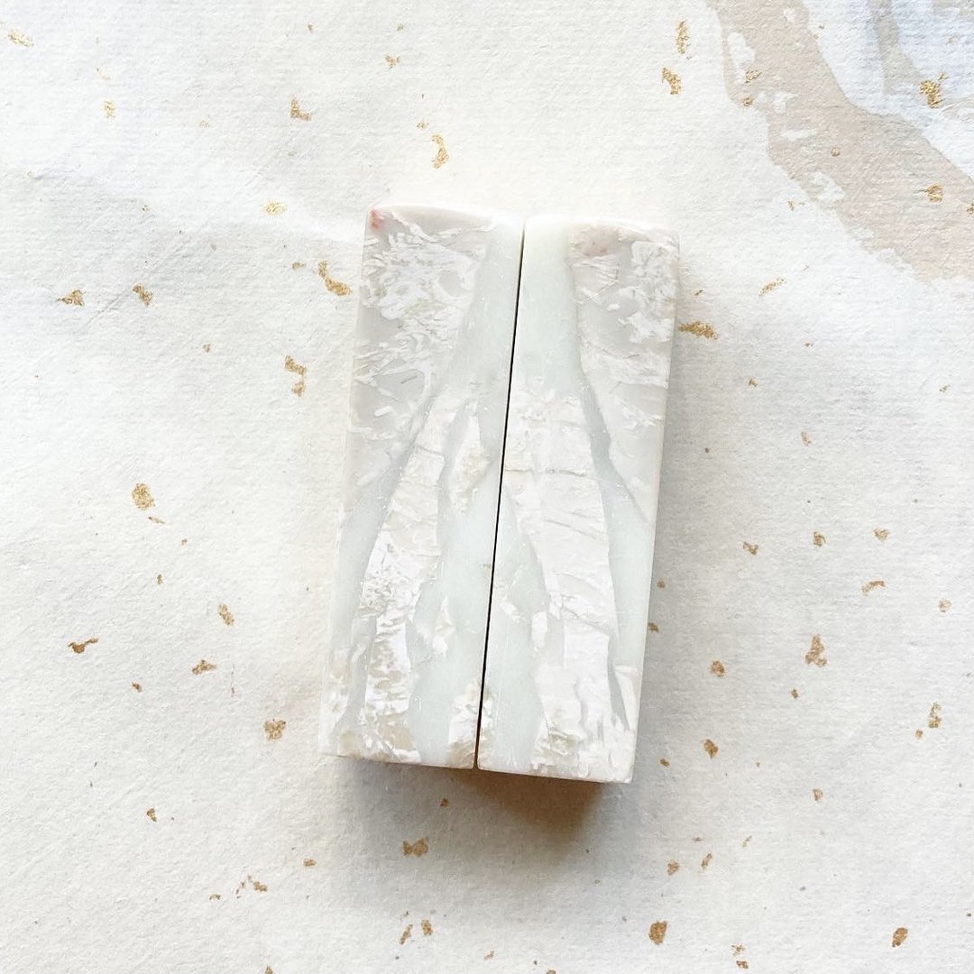 定制对章 // 巴林石 贰贰 - 印章/印台 - 石头 白色
