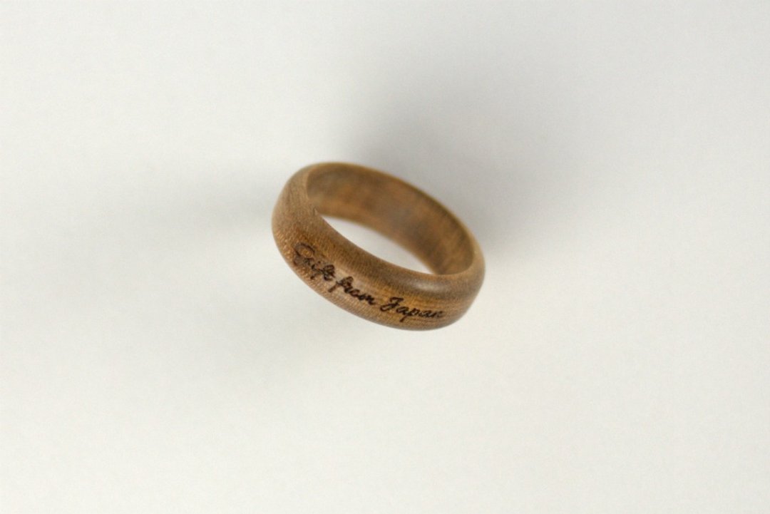 Engraved wood ring wooden ring - 戒指 - 木头 咖啡色