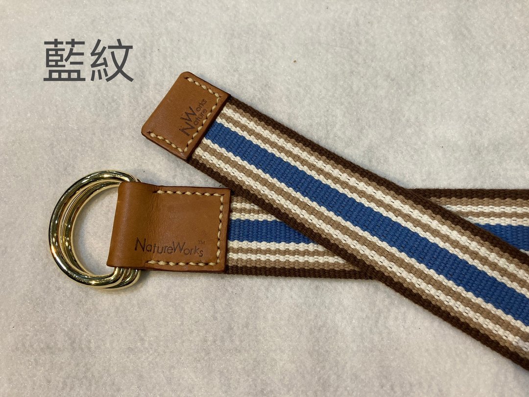 自然本事|Nature Works 双环扣腰带 (长版) - 皮带/腰带 - 棉 多色