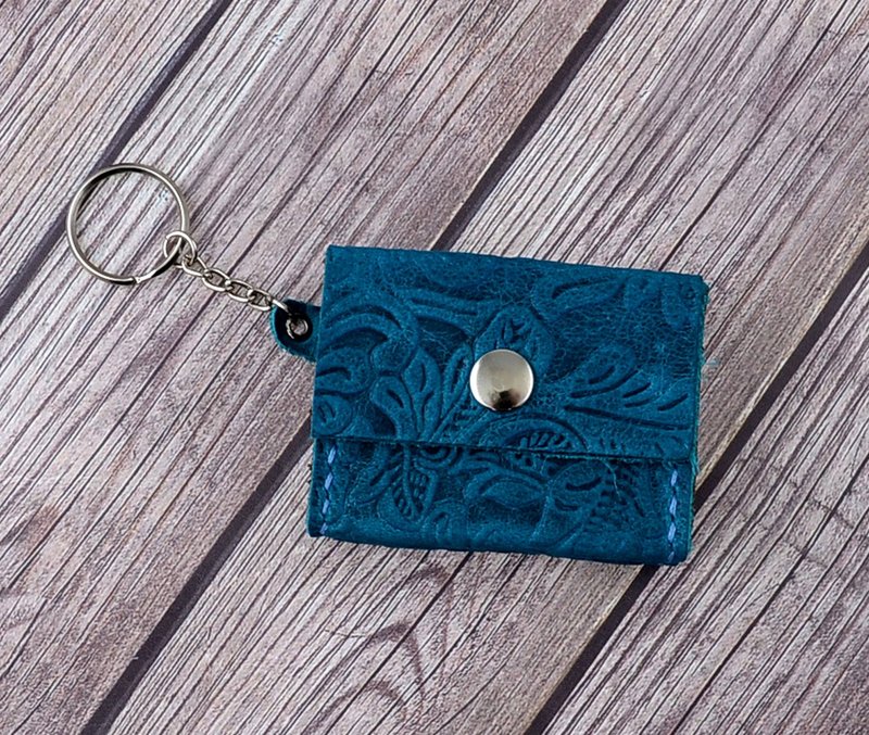 U6.JP6手工皮件-手缝进口牛皮-土耳其蓝/万用包/零钱包(男女适用) - 零钱包 - 真皮 