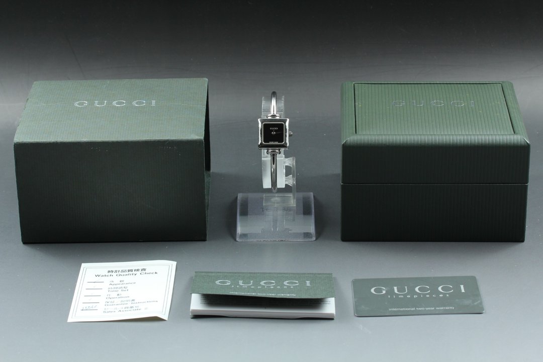 GUCCI 1900L 古董女士石英表 - 女表 - 不锈钢 黑色