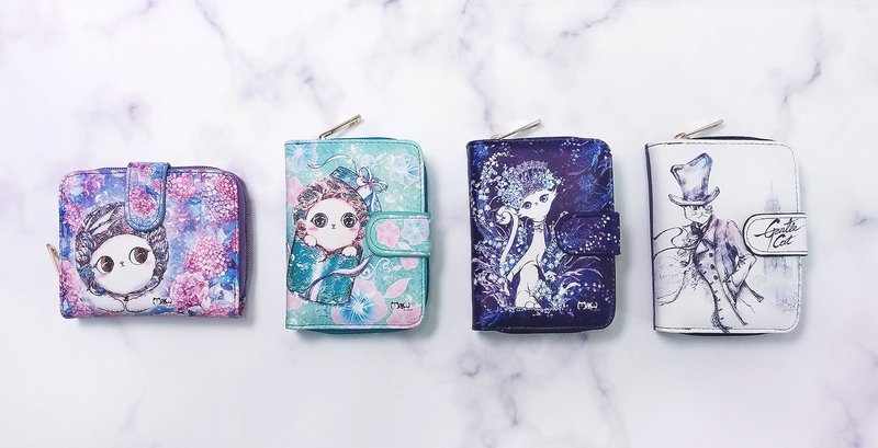 扣式拉链短夹 - 皮夹/钱包 - 人造皮革 