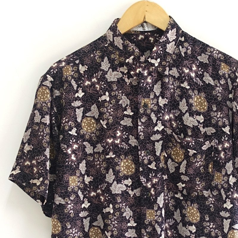 │Slowly│夜黑-古着衬衫│vintage.复古.文艺 - 男装衬衫 - 聚酯纤维 多色