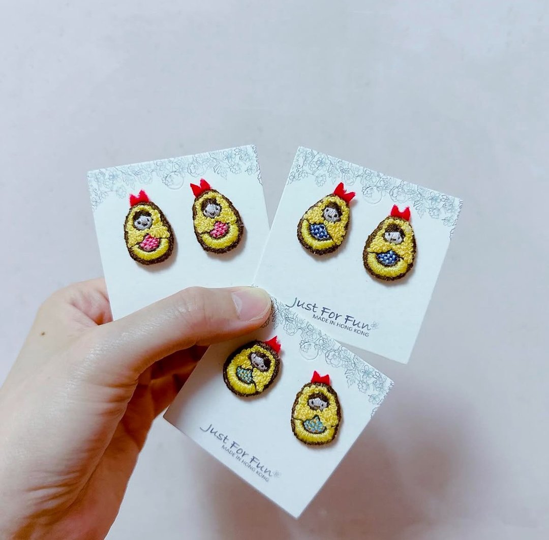 俄罗斯娃娃耳环-炸虾款 - 耳环/耳夹 - 其他金属 