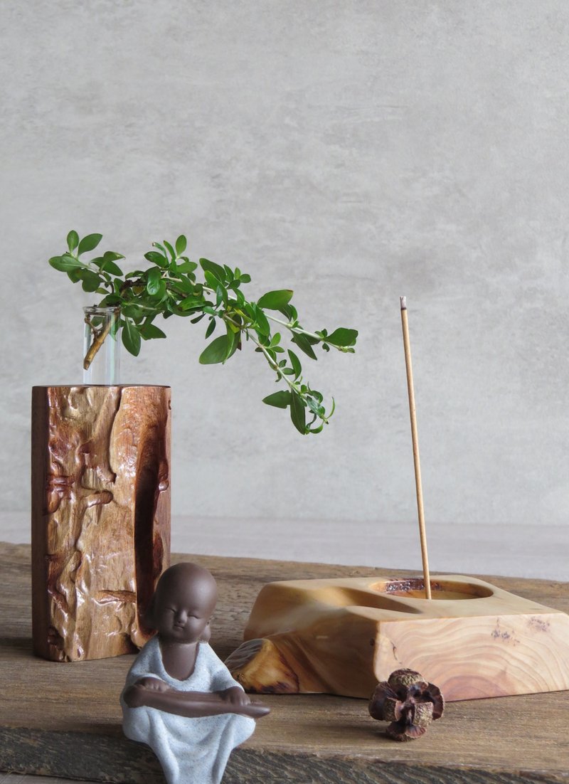 HO MOOD自然系列-手工原木香插 - 香薰/精油/线香 - 木头 咖啡色