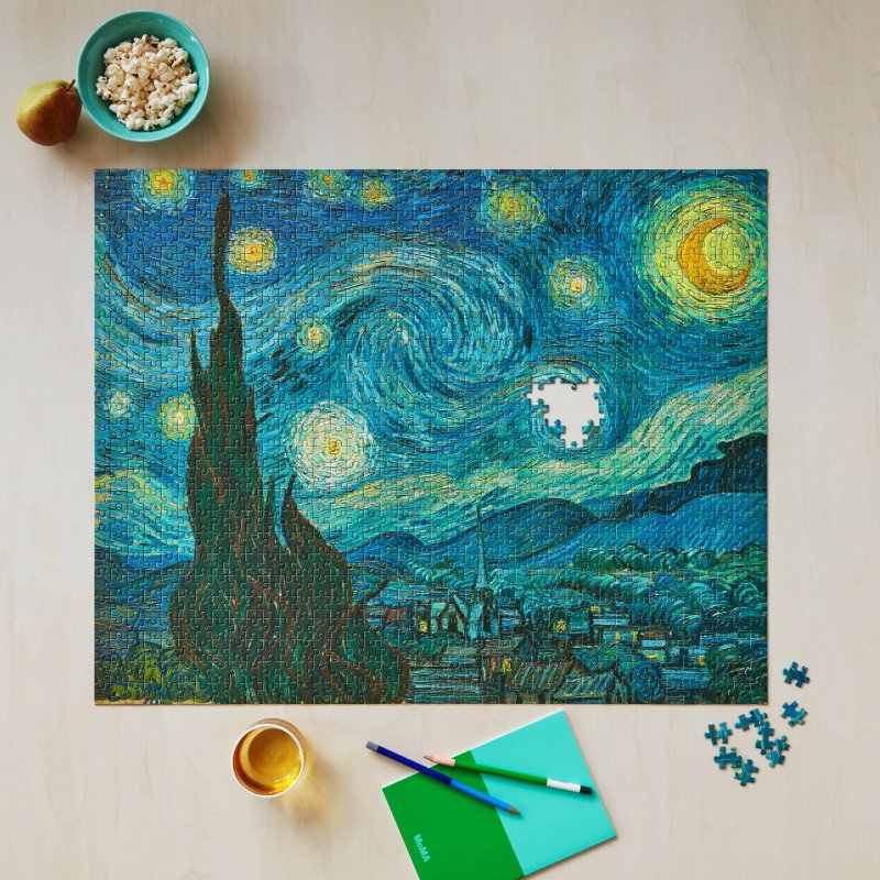 美国 MoMA 梵高星夜1000块大型拼图 世界名画进口拼图墙面装饰 - 拼图 - 纸 多色