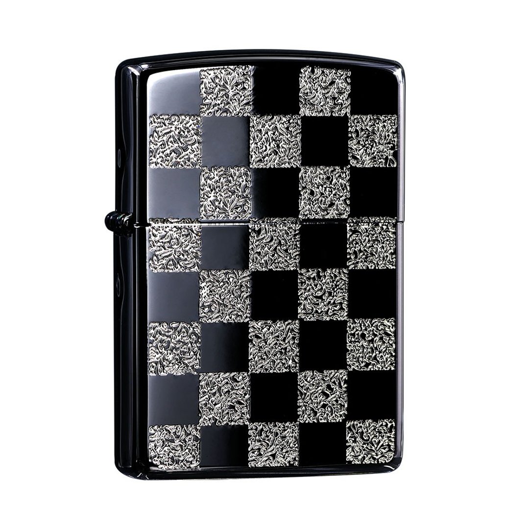 【ZIPPO官方旗舰店】西洋棋盘(黑银+亮银)防风打火机 ZA-3-145B - 其他 - 铜/黄铜 黑色