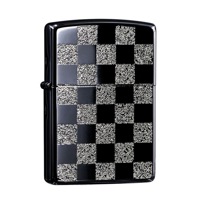 【ZIPPO官方旗舰店】西洋棋盘(黑银+亮银)防风打火机 ZA-3-145B - 其他 - 铜/黄铜 黑色