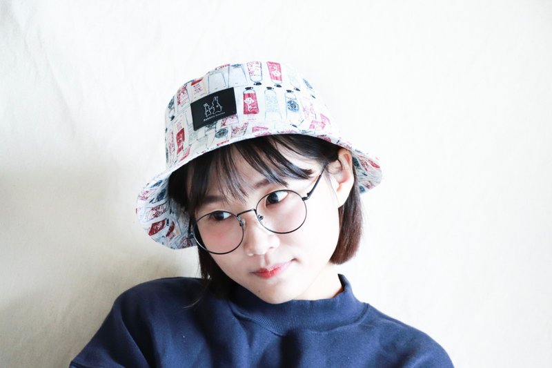 渔夫帽-颜料印花 - 帽子 - 棉．麻 多色