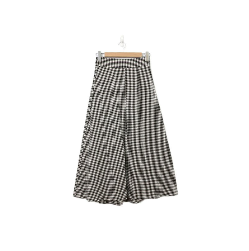 Back to Green-复古长裙 黑白格纹 宽松M-08//vintage skirt - 裙子 - 棉．麻 