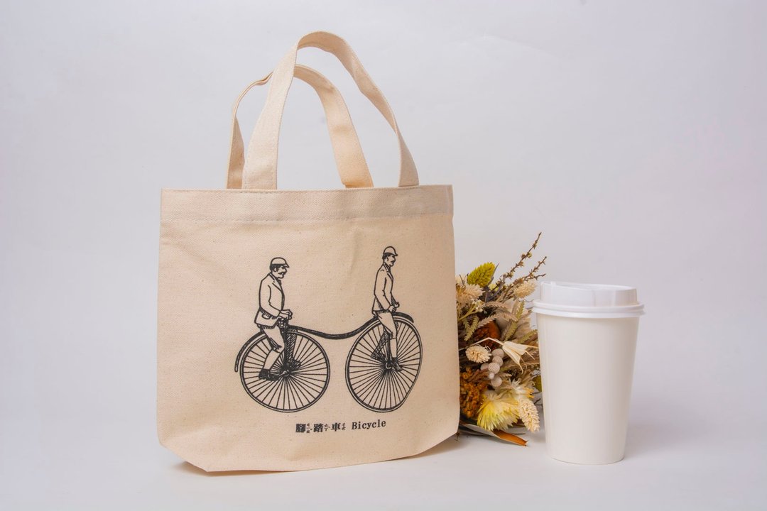 饮料提袋/小提袋 - 脚踏车 Bicycle - 手提包/手提袋 - 棉 卡其色