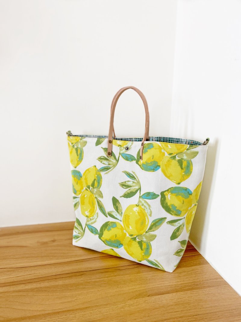 双面斜背包 - 侧背包/斜挎包 - 棉．麻 黄色