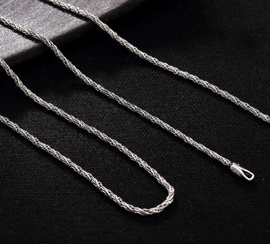 Real S925 Sterling Silver Women Necklaces without Pendants 1.2MM Twisted Chains - 项链 - 纯银 银色