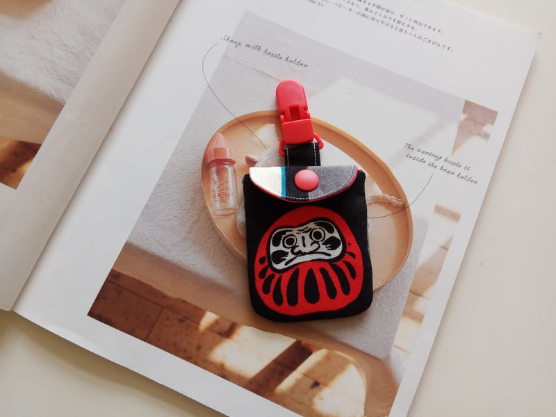 福神 达摩 御守 香火袋 平安符袋 平安福袋 1入 护身符袋 - 围嘴/口水巾 - 棉．麻 黑色