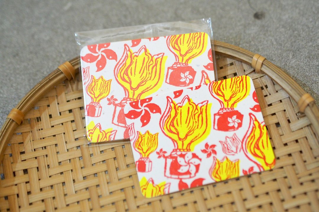 活版印刷心意卡 - 金紫荆 (5张) - 卡片/明信片 - 纸 
