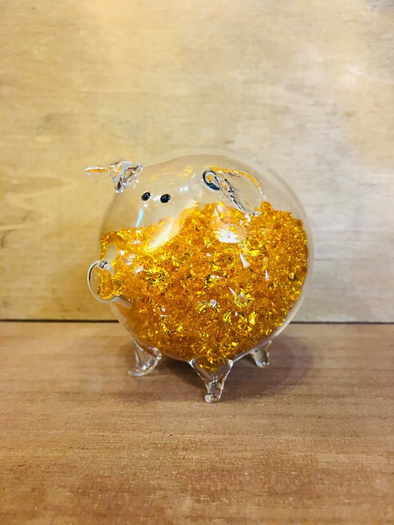 鱿鱼游戏同款 水晶玻璃钻石猪 生肖猪 招财猪 - 摆饰 - 玻璃 