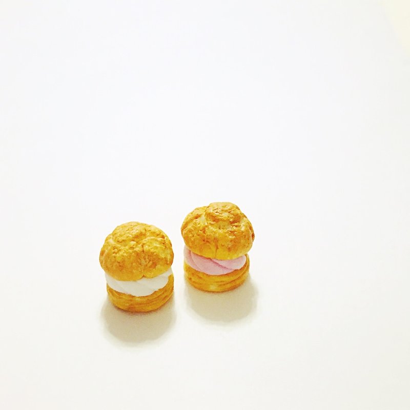 QQ泡芙耳环组(2个一组) (可改耳夹式) ((满600随机送神秘小礼物)) - 耳环/耳夹 - 粘土 多色