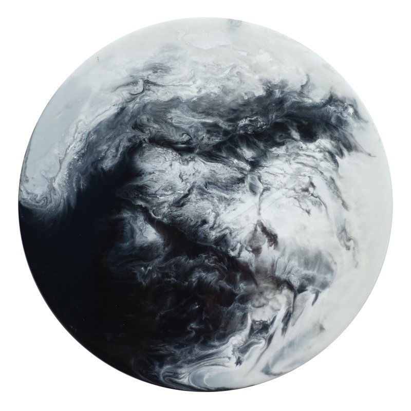 【Black & White・月球体・手工挂墙装饰】40cm - 摆饰 - 纸 黑色