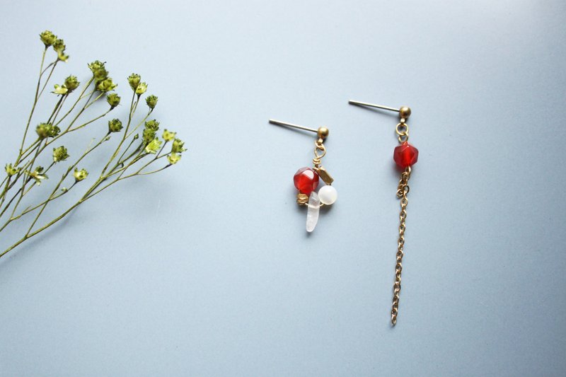 幽婉 姻姌 - 耳环 耳针 耳夹 - 耳环/耳夹 - 铜/黄铜 红色