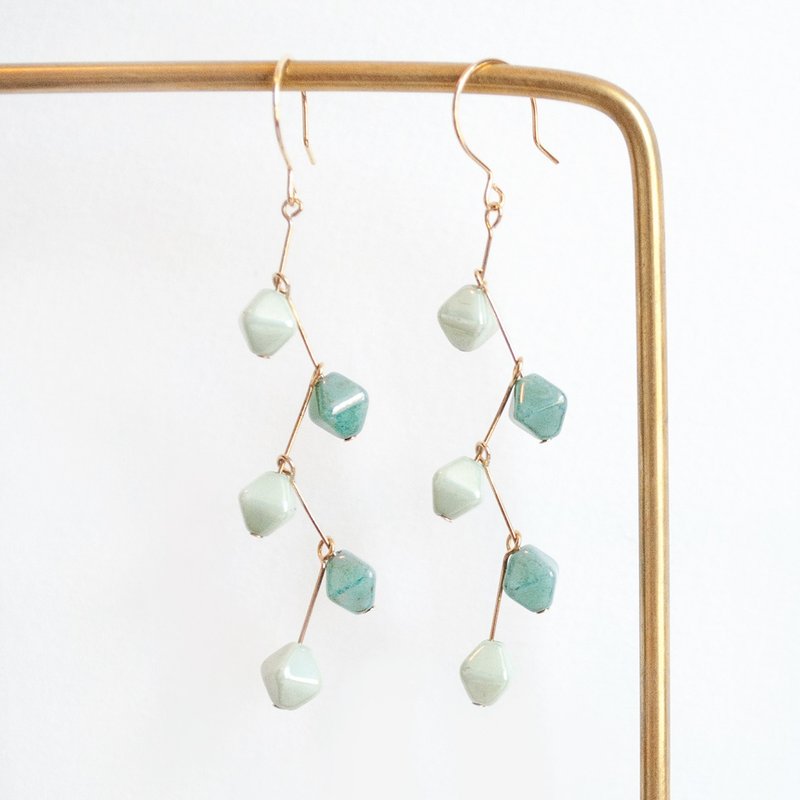 TeaTime 【下午茶畅想—淡绿小枝】 耳夹 耳钩 - 耳环/耳夹 - 其他材质 绿色