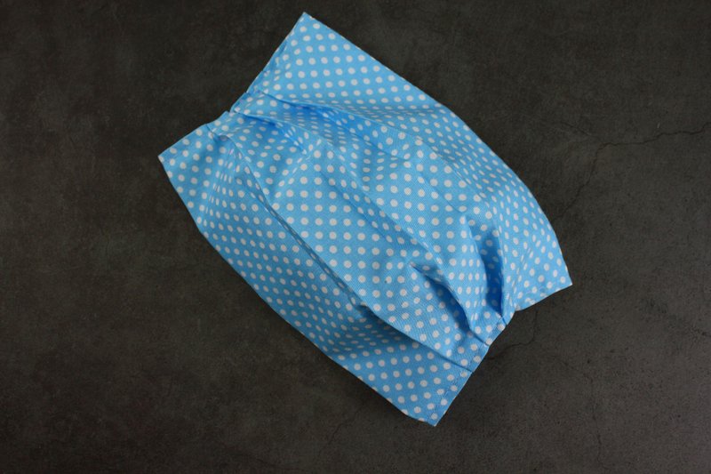 蓝底白点 口罩套 口罩袋 可更换松紧带 成人/儿童/幼儿 可放滤材 - 口罩 - 棉．麻 蓝色