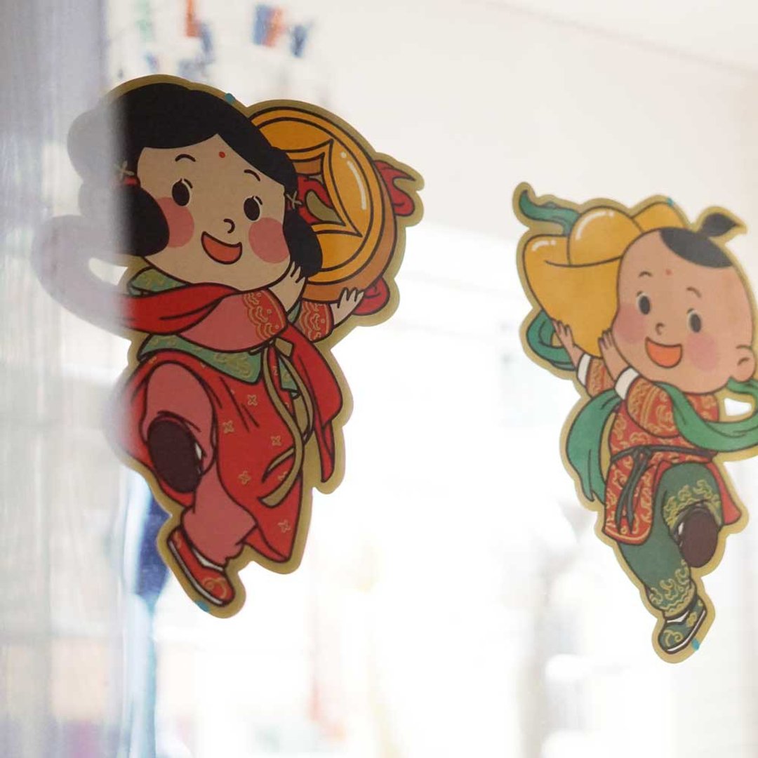 金童玉女 运财童子春联双面对装门贴年画 - 红包/春联 - 纸 