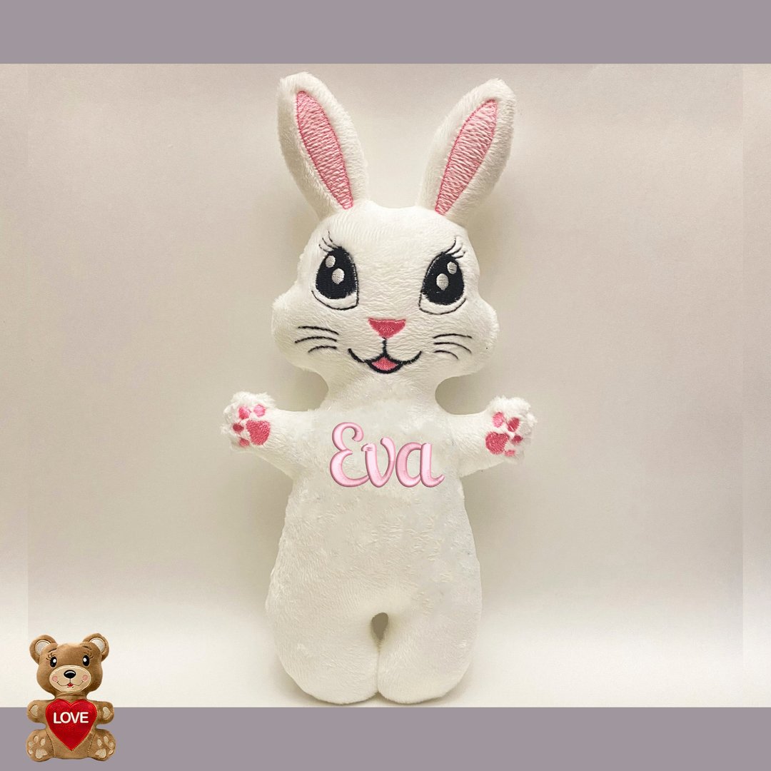 Personalised Bunny Stuffed Toy ,Super cute personalised soft plush toy - 玩偶/公仔 - 其他金属 白色