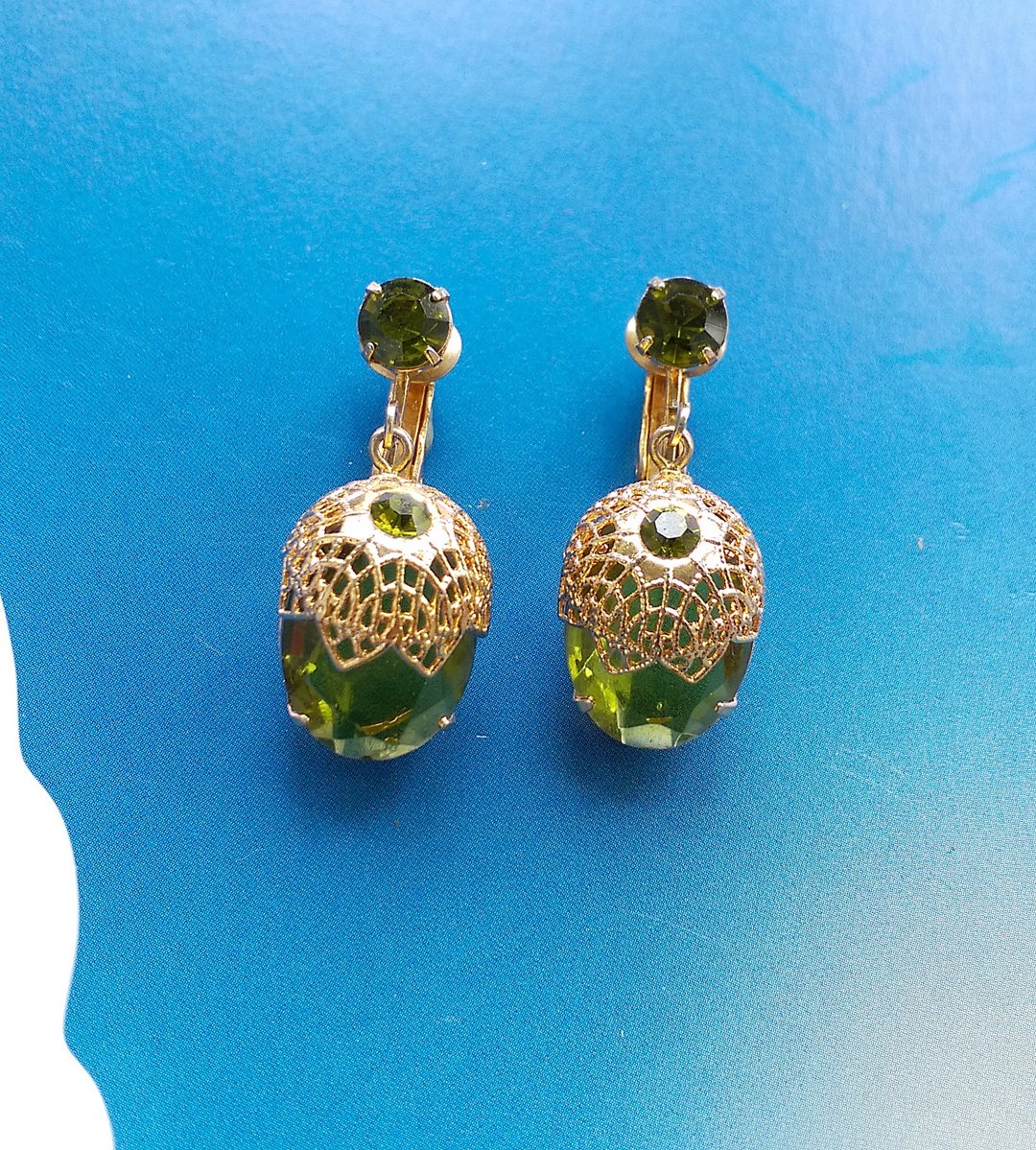 Vintage Jewelry SARAH COV Touch Elegance 夹式耳环 - 耳环/耳夹 - 其他材质 金色
